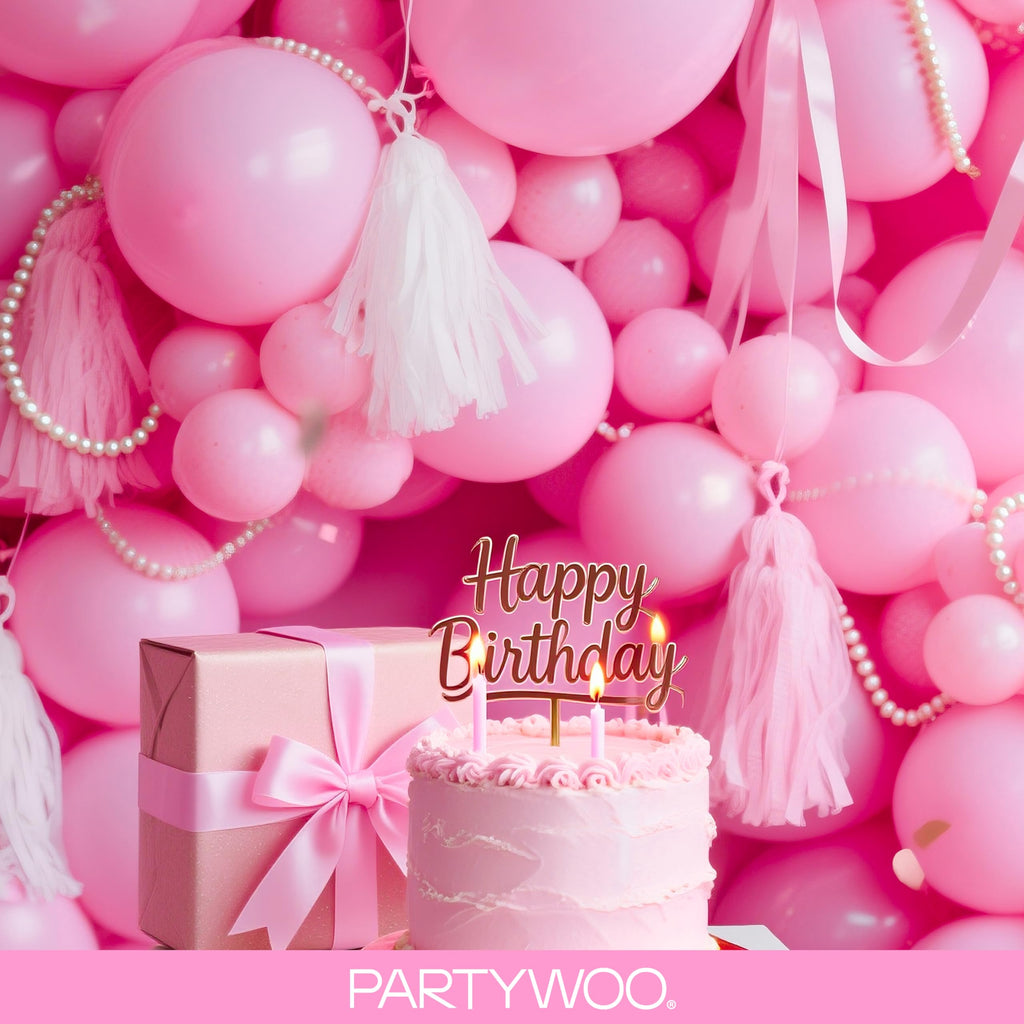 PartyWoo Pink Balloons 127pcs Matte Pink Balloons Different Sizes | 36 18 12 10 5 Inch for Baby Shower Valentine's Day Princess Bachelorette Birthday Valentine's Party Decorations Pink-Y11