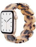Heesch Tortoise Stretchy Watch Band Compatible with Apple Watch Resin Cute Watch Strap Wristband for iWatch Bracelet for Women Men Girls, 38/40/41mm, 42/44/45/46/49mm, Oval Version