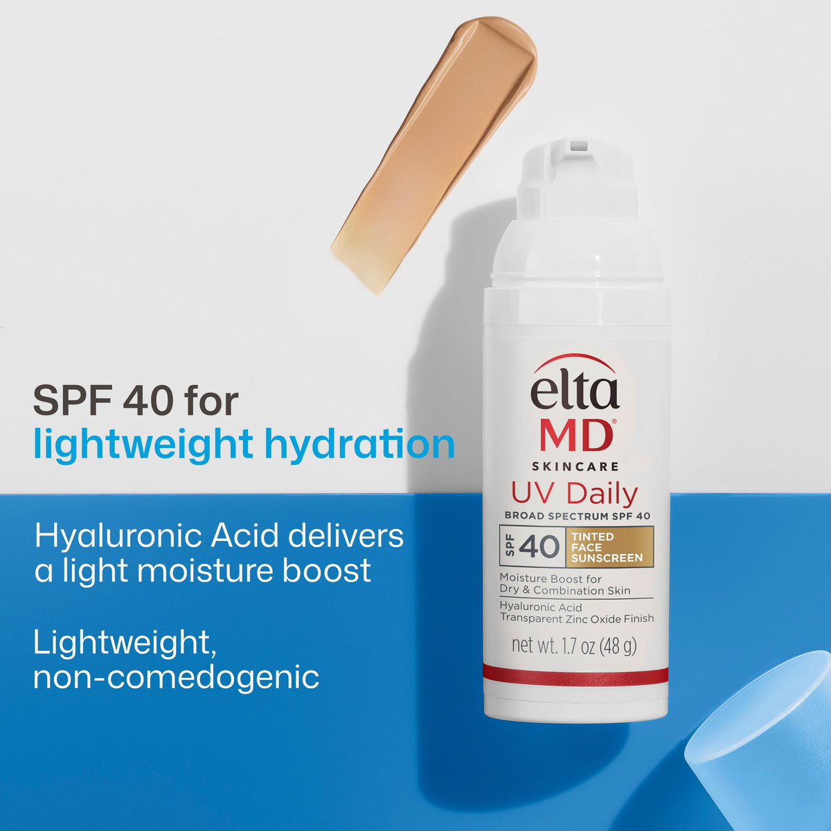 EltaMD UV Daily SPF 40 Face Sunscreen Moisturizer | Hydrates and Protects Dry Dehydrated Skin, Lightweight, No White Cast, Dermatologist Recommended, Available in Three Tints