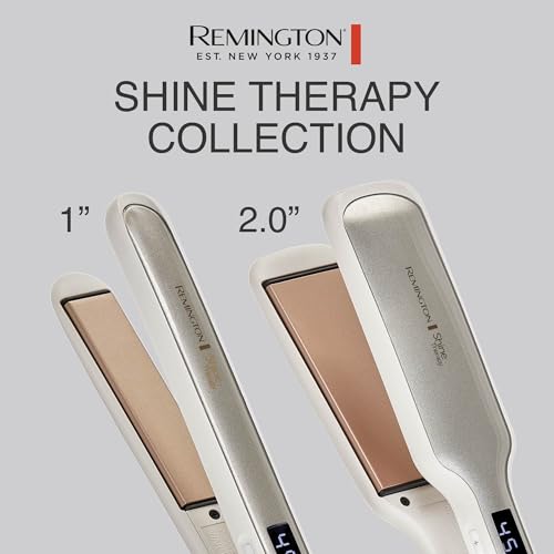Remington Shine Therapy 1 Inch Hair Straightener, Argan Oil & Keratin | Keratin ceramic plates deliver smooth results; this flat iron reduces frizz for ideal hair styling.