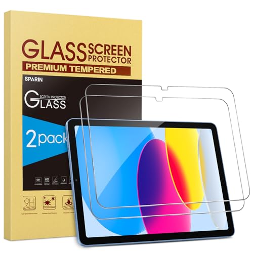 SPARIN 2 Screen Protector for iPad A16 /10th Gen 2025/2022, [11’’/10.9’’] | 2 Pack for iPad 11th/10th Gen, Tempered Glass, Case Friendly, Anti-Scratch, Touch Sensitive, Apple Pencil Compatible