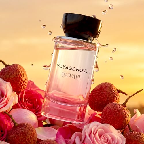 QAWAFI Voyage Nova Eau de Parfum for Women, Lychee Bergamot, Rose Peony Cocoa Blossom, Elegant Patchouli, Long Lasting Spring Fall Perfume, 50ml &1.7fl oz