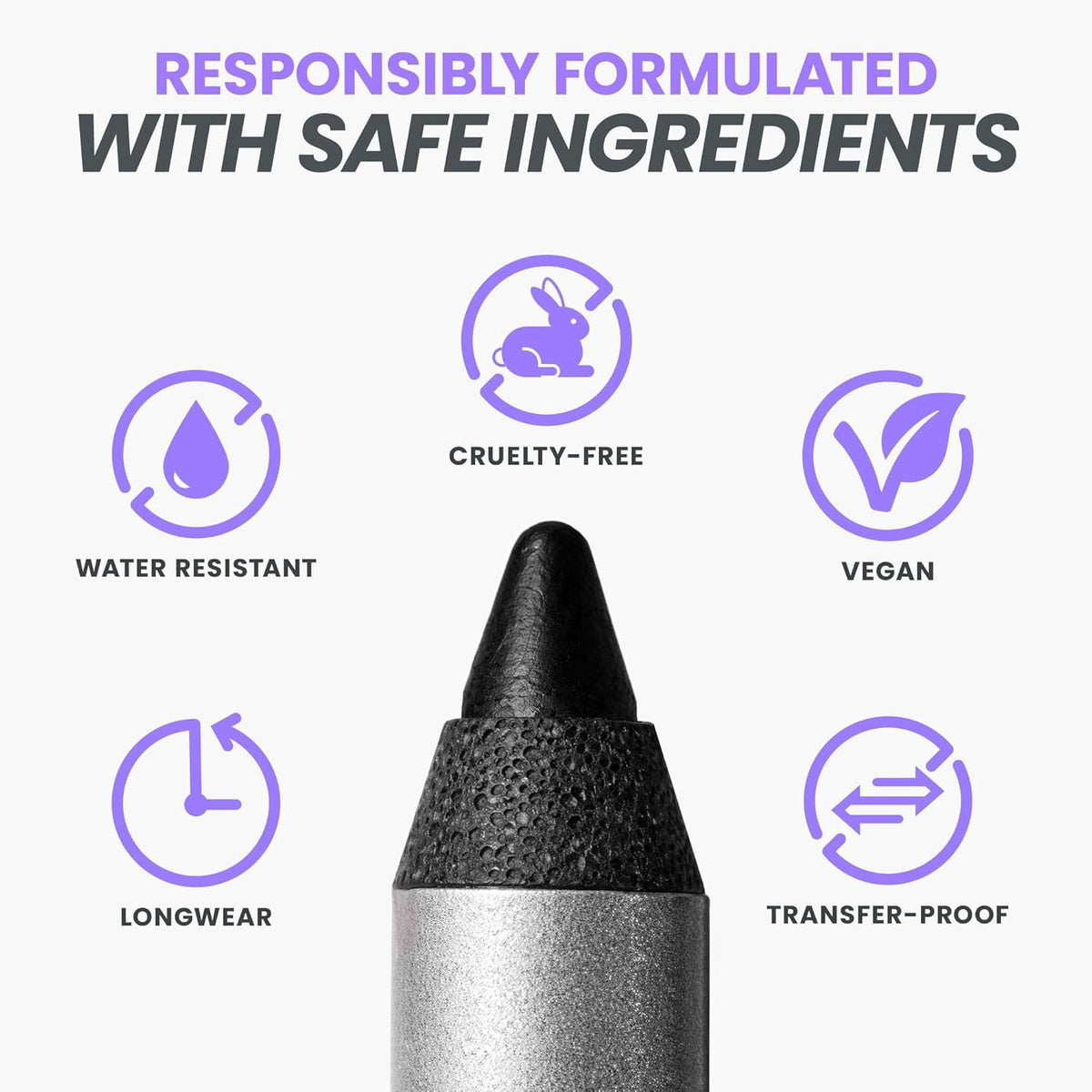 Wonderskin Eyeliner Pencil 1440 Longwear Eyeliner Waterproof & Smudge Proof | Waterproof deep black eyeliner, smudge-proof formula glides on smoothly for precise, long-lasting definition.