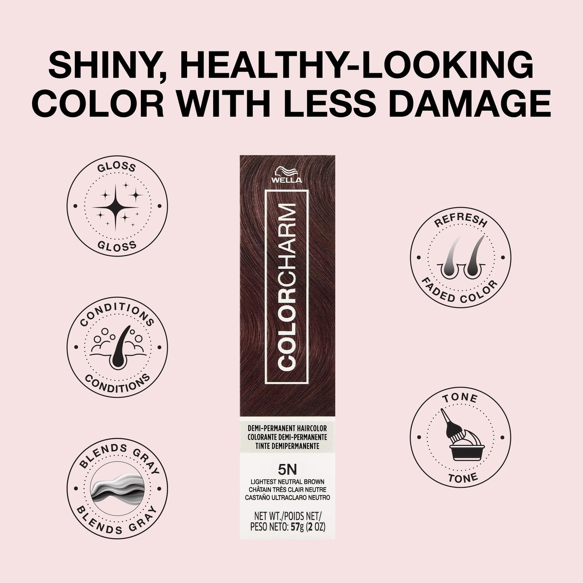 COLORCHARM Demi Permanent Hair Color - Gloss, Refresh & Tone - 2 Fl Oz | Shea Butter | Free of ammonia, gluten, parabens, and animal-derived ingredients.