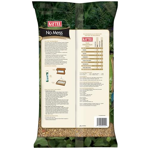 Kaytee Wild Bird No Mess Food Seed Blend for Cardinals, 10 Pound | Cleaner feeding. No mess bird seed. Shell-free, 100% edible, no grow bird seed