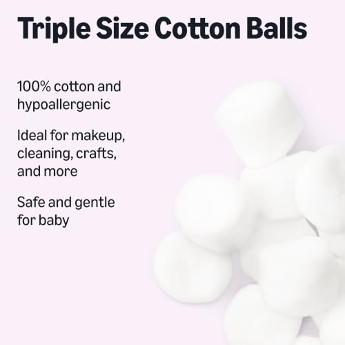 Amazon Essentials Cotton Balls, 200ct, 1-Pack (Previously Amazon Basics)