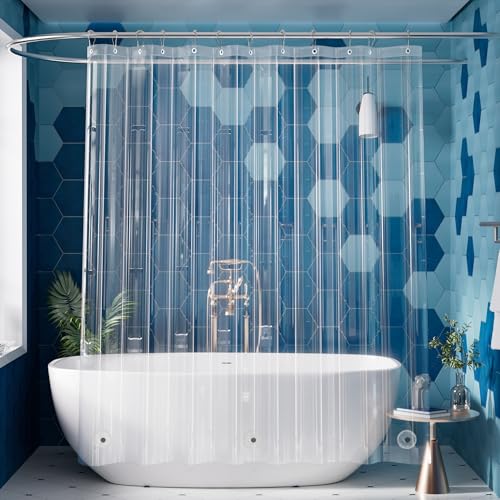 Titanker Shower Curtain Liner Clear Plastic Shower Liner 72 x 72 Lightweight Waterproof PEVA Shower Curtains for Bathroom with Magnets and Rustproof Grommets
