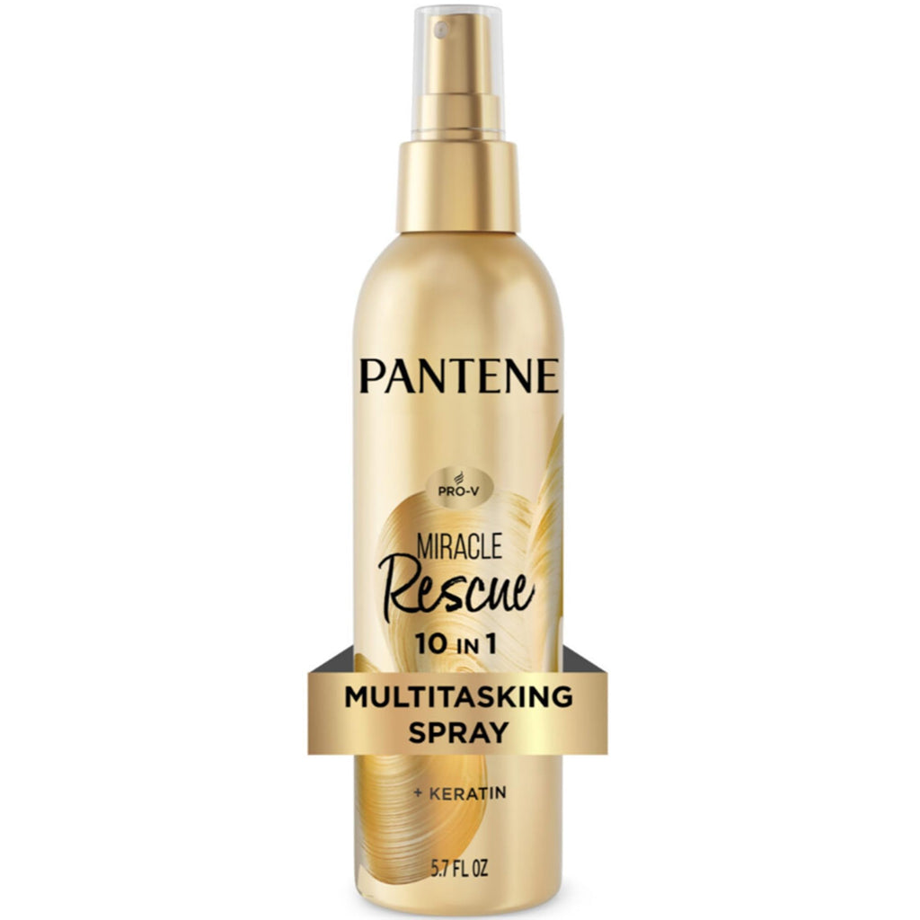 Pantene Miracle Rescue 10-in-1 Multitasking Spray, Heat Protection, 5.7 oz | Detangles, Repairs Damaged, Dry Hair, Improves Shine, Leave-In Conditioning Treatment with Keratin and Pro-Vitamin B5