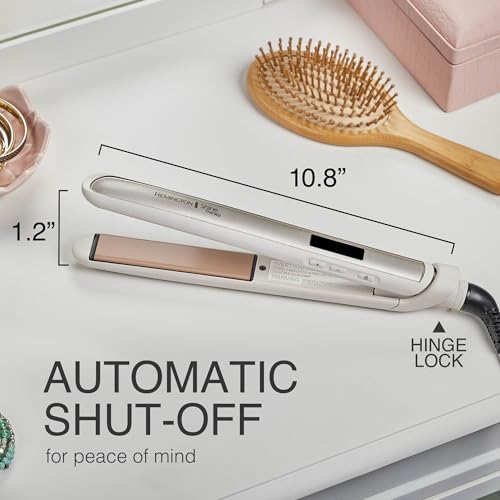 Remington Shine Therapy 1 Inch Hair Straightener, Argan Oil & Keratin | Keratin ceramic plates deliver smooth results; this flat iron reduces frizz for ideal hair styling.