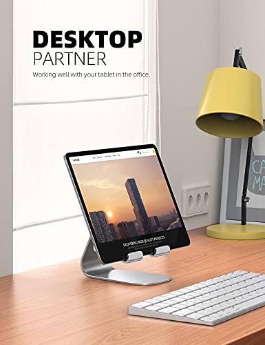 Lamicall iPad Stand Adjustable Tablet Holder, Sturdy Aluminum, Multi-Angle | Dock Stand for 4-13" iPad Pro Air Mini Kindle Tab Switch, All Aluminum Metal, Multi-Angle, Sturdy, Office Desk Accessories