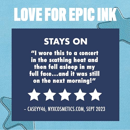 NYX PROFESSIONAL MAKEUP Epic Ink Eyeliner with Up To 24HR Wear, Black | Liquid Eyeliner with Waterproof, Smudge-proof & Transfer-Resistant Formula, Vegan & Cruelty Free