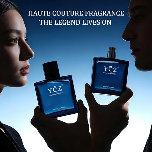 Ycz Midnight Marine Eau de Parfum for Men, 1.7 Fl Oz | Long-Lasting Fresh Marine Woody Fragrance with Grapefruit, Ginger, and Cedar Notes for Daily Wear, Date Nights, and Gifts.