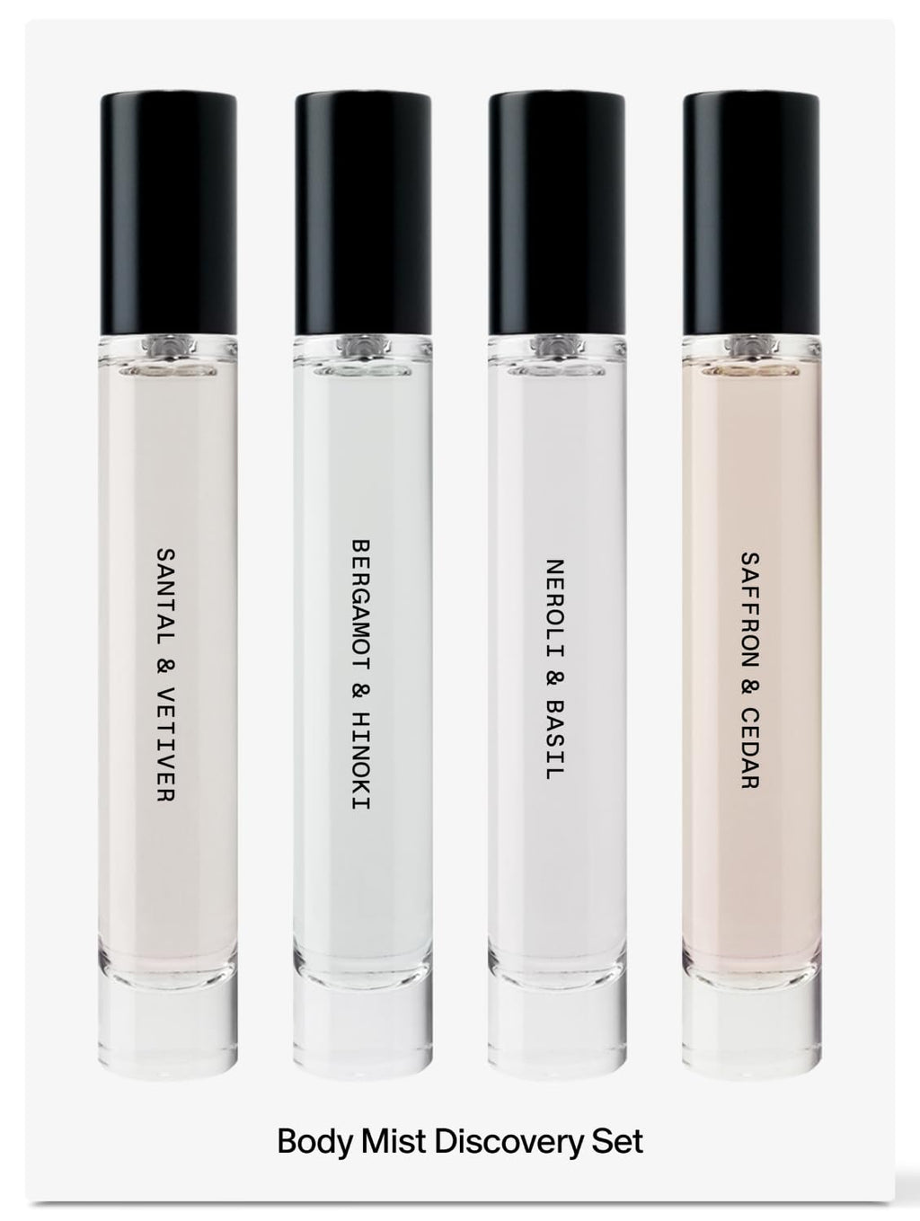 Salt & Stone Body Mist Discovery Set, 4 Mini Fragrance Sprays, 0.34 oz Each | Lightweight Mist, Mini Sampler Set for Gifting & Travel, Gender Neutral Fragrance, Glycerin & Red Algae, Vegan, Paraben-Free