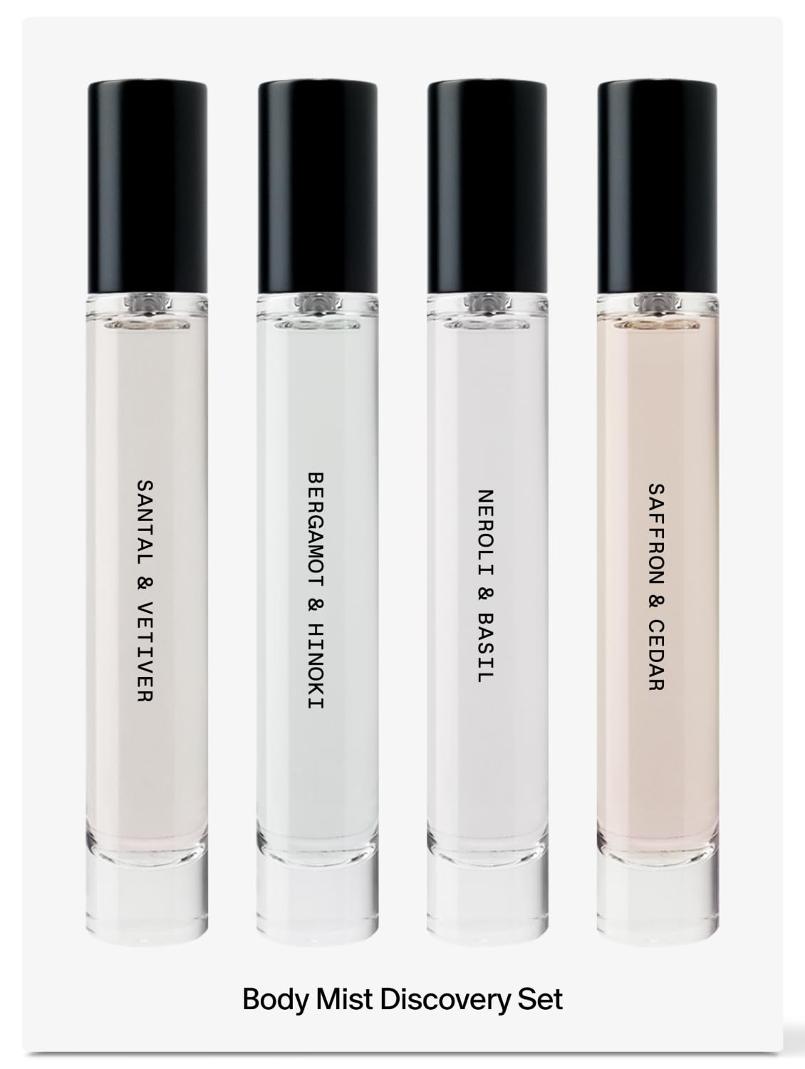 Salt & Stone Body Mist Discovery Set, 4 Mini Fragrance Sprays, 0.34 oz Each | Lightweight Mist, Mini Sampler Set for Gifting & Travel, Gender Neutral Fragrance, Glycerin & Red Algae, Vegan, Paraben-Free