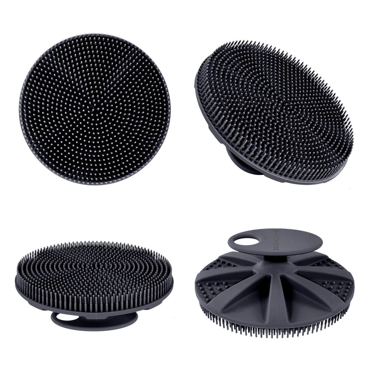 INNERNEED Food-Grade Soft Silicone Body Scrubber Shower Brush, Black