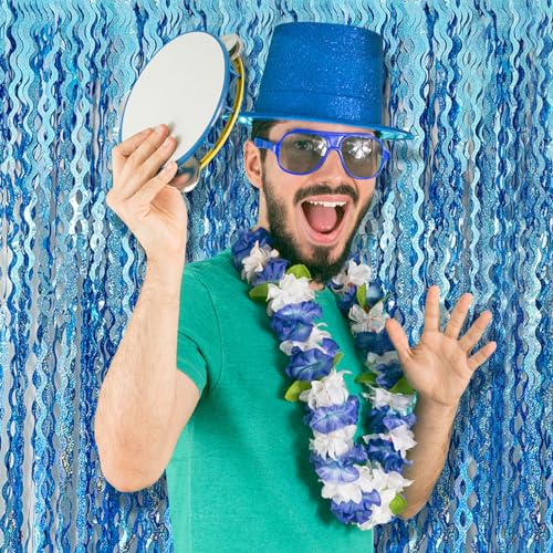 Tinsel Foil Fringe Curtains Wavy Backdrop for Parties Sparkle Metallic Wavy Foil Fringe Backdrop Curtain for Party Decorations Photo Booth Props for Birthday Graduation Wedding
