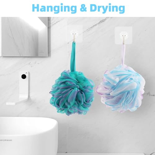 Chuya Bath Loofah Sponges 70 Grams Large Size,4 Pack Shower Sponge | Exfoliating Cleaning Bath Loofa Body Scrubber Balls for Women Men Children Washing