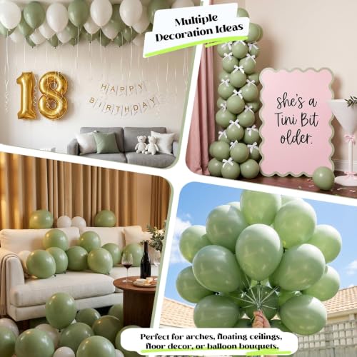 Togvu Sage Green Balloons, 50Pack 12 Inch Light Green Latex Party Balloons | Safari Woodland Forest Baby Shower Wedding Jungle Birthday Party Decorations