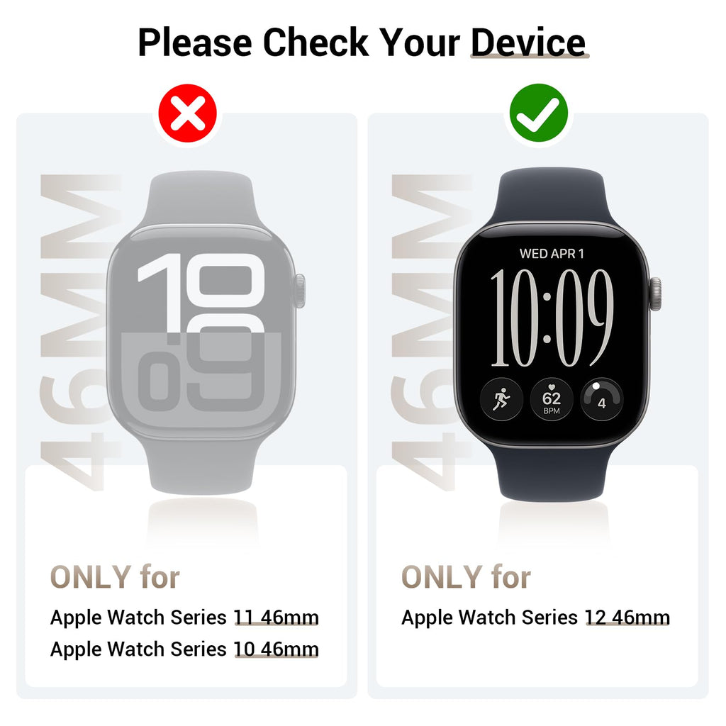 Tensea 3PCS for Apple Watch Screen Protector Case Series 12 46mm | iWatch Protective Face Cover for Women Men, Tempered Glass Film Hard Bumper for iPhone Watch 12 46 mm Accessories