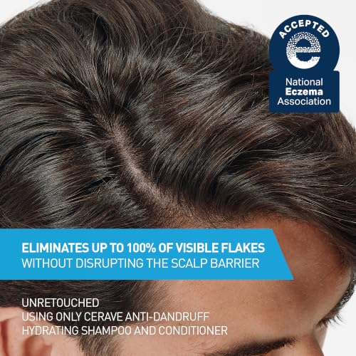 CeraVe Hydrating Anti Dandruff Shampoo, Itchy Scalp Treatment, 12oz | Helps Eliminate Flakes with 1% Pyrithione Zinc, Hyaluronic Acid, Niacinamide and Ceramides In A Sulfate Free Formula