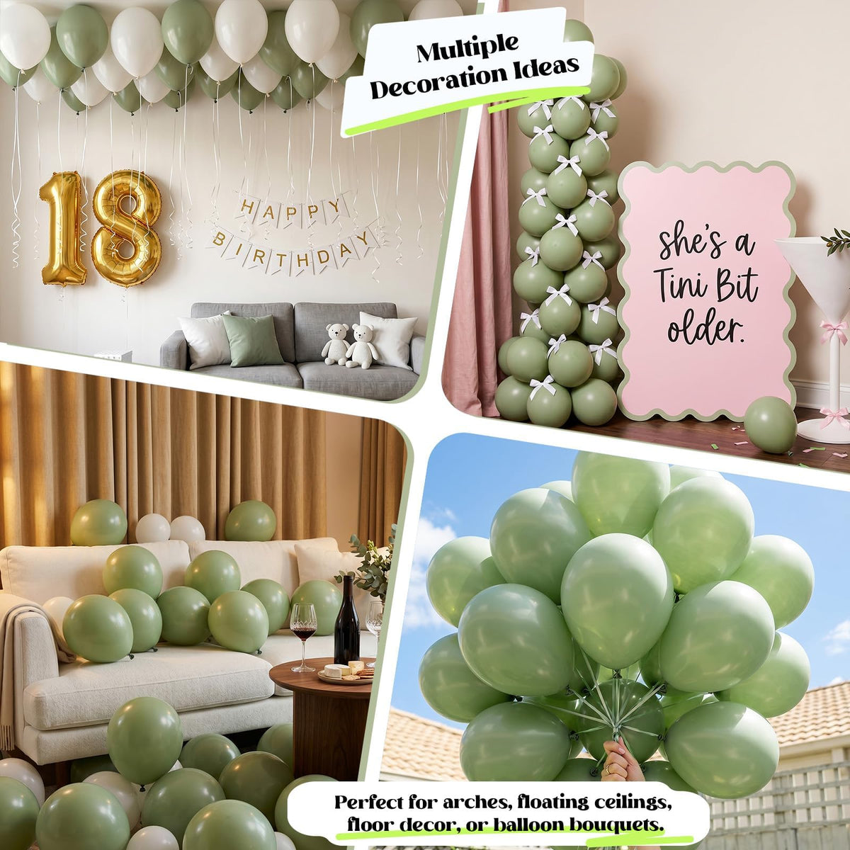 Togvu Sage Green Balloons, 50Pack 12 Inch Light Green Latex Party Balloons | Safari Woodland Forest Baby Shower Wedding Jungle Birthday Party Decorations