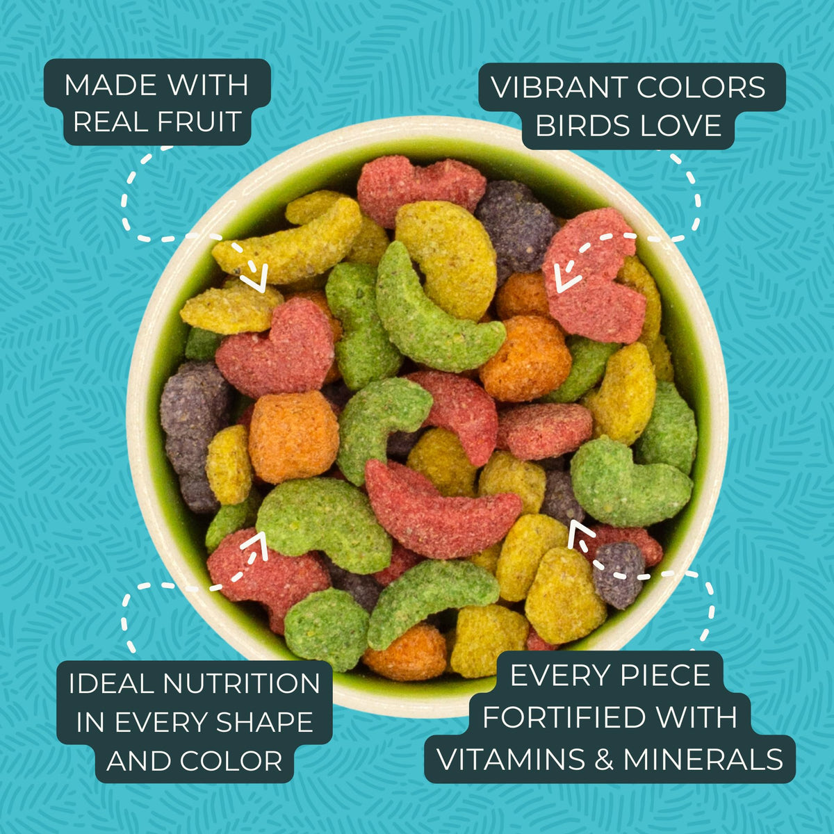 ZuPreem FruitBlend Parrot & Conure Food, Uniform Bird Food, M/L, 3.5 lb | Bird Food Pellets, Real Fruit, Fruit Blend, Conures, African Greys, Caiques, Eclectus, Cockatoos, Medium Large Birds, USA