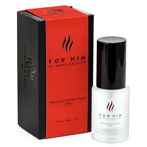 RawChemistry For Him Pheromone Infused Men's Cologne, Long-Lasting,1 oz | Bold men's cologne with a fresh marine scent and warm sandalwood finish for daily wear, date nights and evening outings.