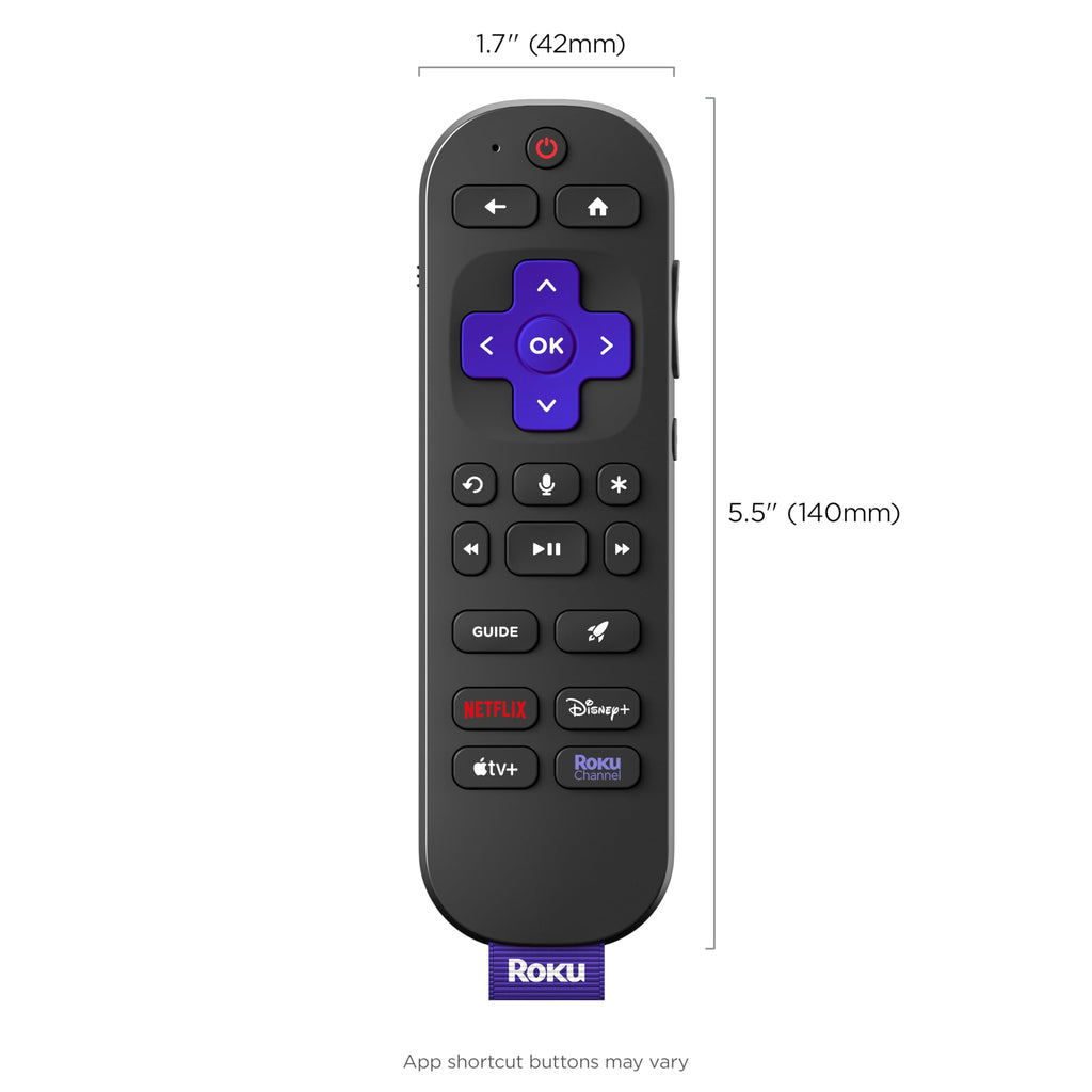 Roku Voice Remote Pro (2nd Ed.), TV Remote Control with Backlit Buttons | Hands-free Voice Controls, Rechargeable, & Lost Remote Finder - Replacement Compatible with All Roku TV, Players & Audio