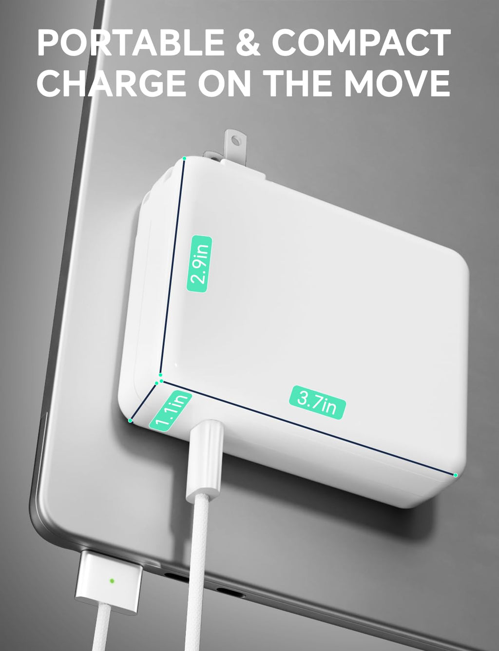 140W Charger for MacBook Pro 16 14 inch Mac Air 15 13 inch 2026 2025 2024 | 23 22 21 M1–M5【Original Quality】 Fast Charger Power Adapter & 6.6FT Type C to Magnetic 3 Cable LED Applicable 2021-26 (White)