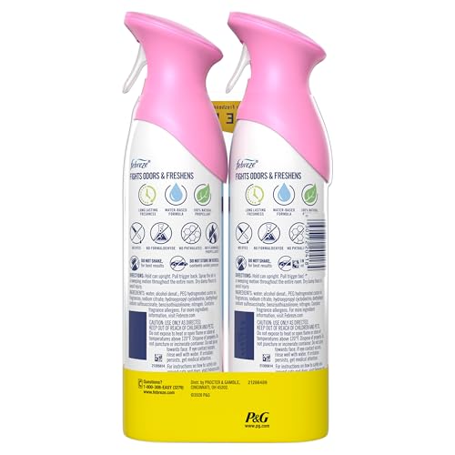 Febreze Air Mist, Air Freshener Spray, Odor Fighting Room Spray, Deodorizer for Home Bathroom Kitchen Office Apartment Dorm Room Classroom, Downy April Fresh Scent, 8.1oz (Pack of 2)