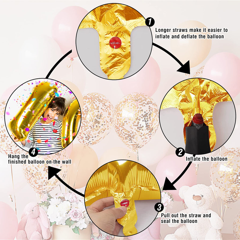 Smlpuame 40 Inch Gold Number 1 Balloon, 1st Birthday Decoration Boys Girls | Large Self Inflating Number Balloons, Mylar Foil Helium Balloon for Women Men Party Anniversary Supplies Reusable