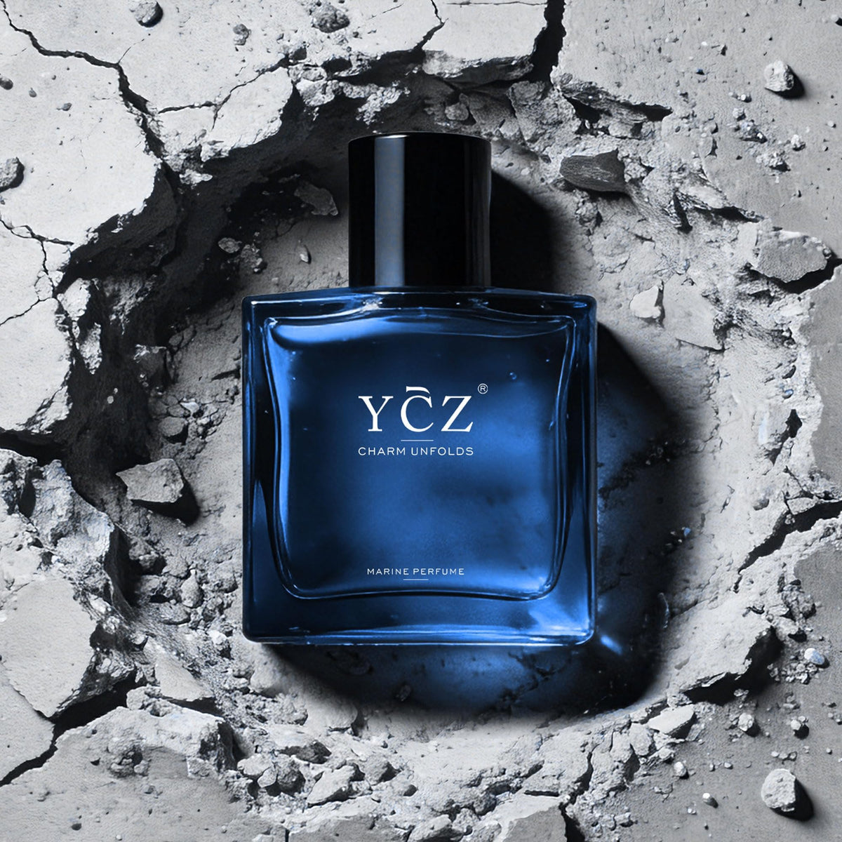 Ycz Midnight Marine Eau de Parfum for Men, 1.7 Fl Oz | Long-Lasting Fresh Marine Woody Fragrance with Grapefruit, Ginger, and Cedar Notes for Daily Wear, Date Nights, and Gifts.