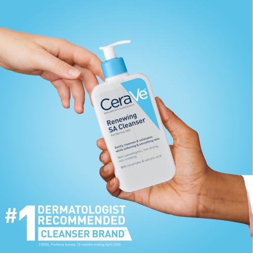 CeraVe Renewing Salicylic Acid Cleanser, Gentle Exfoliating Face Wash, 16oz | Skin Care with Hyaluronic Acid & Niacinamide, Facial Cleanser, Face Cleanser, Ceramides, Fragrance Free, Non-Comedogenic