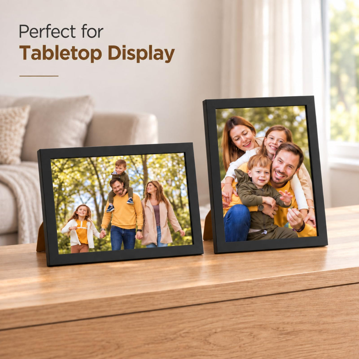JCJMY 8.5x11 Picture Frame for Wall or Tabletop Display, Black | 8.5 x 11 Certificate Photo Frame with Shatter-Resistant Plexiglass, Sturdy Classic 8.5 by 11 Frame