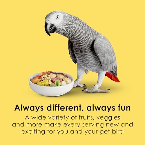 Kaytee Fiesta Parrot Food for Large Birds, 2.5 Pounds | Fun feeding. Bird food with fruits, veggies, grains. Bird seeds, shapes and textures for natural foraging