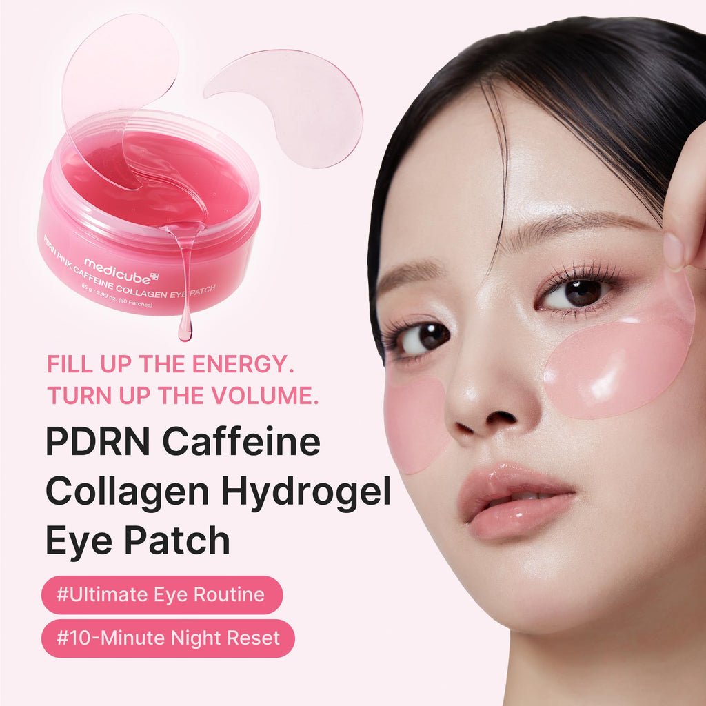 medicube Hydrogel Eye Patches with PDRN, Caffeine & Collagen (60 Counts) | PDRN Retinol & Collagen Gel Mask - Eye Patches for the appearance of Dark Circles, Undereye Bags & Firming, Korean Skincare