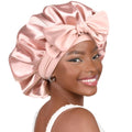 YANIBEST Adjustable Silk Bonnet for Sleeping Women Double Layer Satin Bonnet Reduce Friction Prevent Frizz Curly Hair