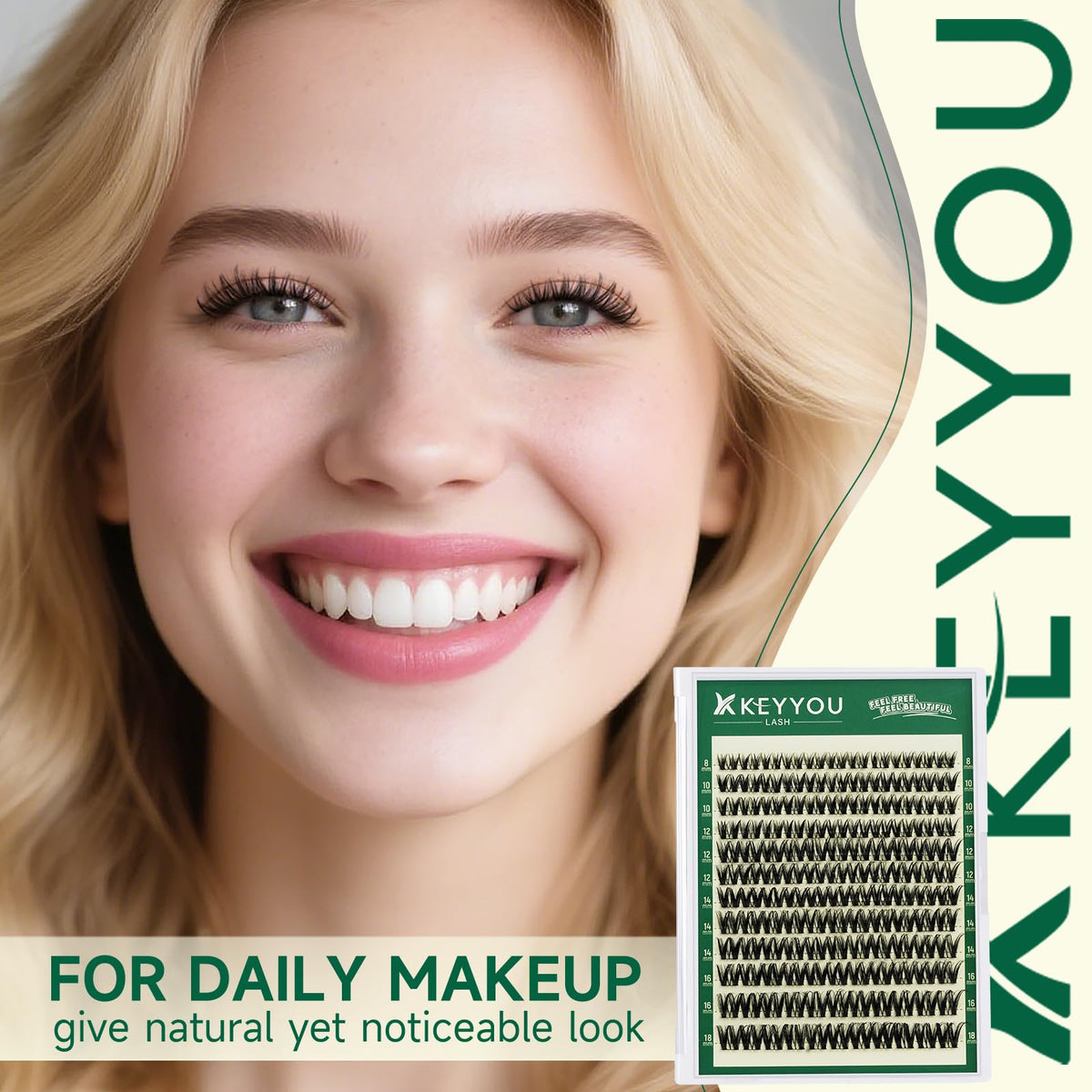 KEYYOU Flora Lash Clusters D Curl Wispy Flaunt Eyelash Extensions F01