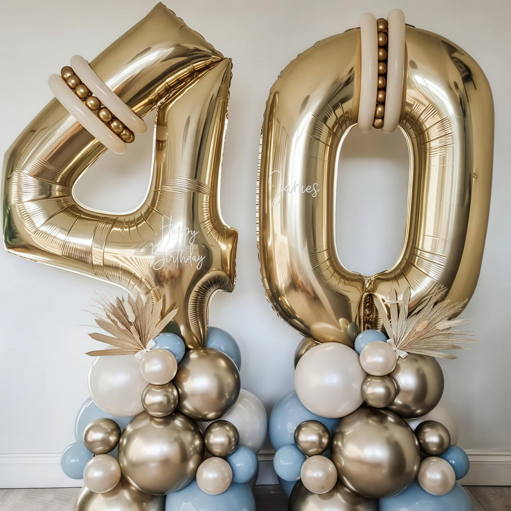 Champagne Gold 13 Balloon Number,40 Inch Light Gold 13 Balloons Big Foil Mylar Helium Number 13 Balloon for Birthday Party Anniversary Decorations