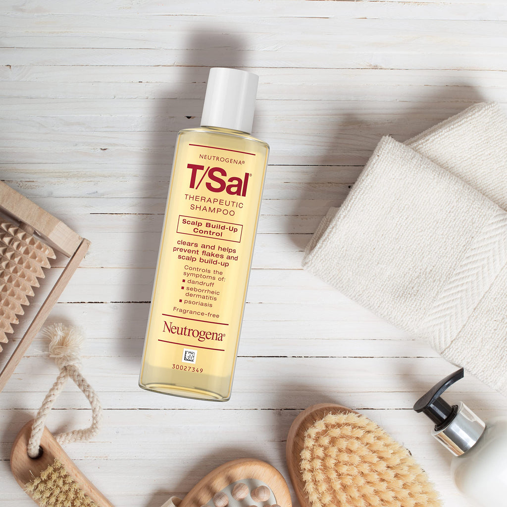 Neutrogena T/Sal Shampoo, Therapeutic Dandruff Control, 4.5 Fl. Oz | Scalp Build-up Shampoo, 3% Salicylic Acid, Scalp Psoriasis Treatment, Seborrheic Dermatitis Shampoo, Fragrance Free