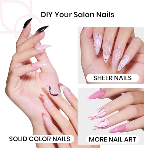 Beetles Tipex Instant Apex Nail Tips, Medium Stiletto 192pcs 16 Sizes 00-14 | No Builder Gel Needed, Etched-free Thicker Strong Acrylic Nails for DIY Salon-look Fake Nail Extensions