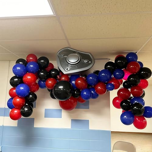 12 Inch Red Blue Black Balloons for Spider Cool Man Birthday Decorations | Royal Blue Red Black Helium Latex Balloon Kit for Boys Spider Halloween Theme Decor Super Men Hero Party Decoration Supplies