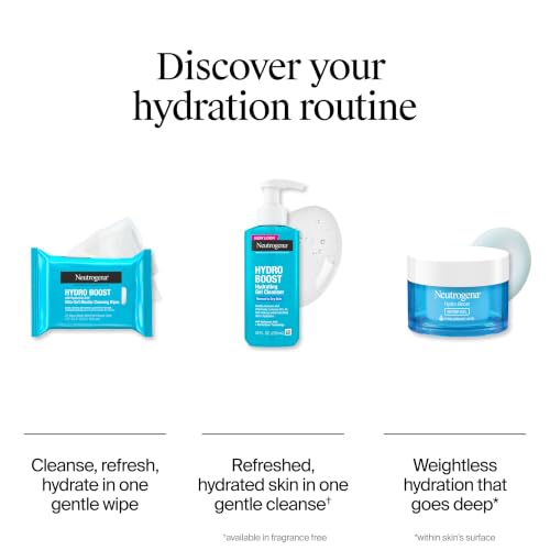 Neutrogena Hydro Boost Cleansing Wipes Makeup Remover, 25 Ct | Micellar Cleansing Cloths, Gently Removes Oil, Dirt, Waterproof Makeup, Hydrating Hyaluronic Acid