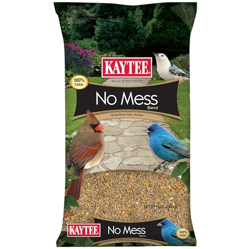 Kaytee Wild Bird No Mess Food Seed Blend for Cardinals, 10 Pound | Cleaner feeding. No mess bird seed. Shell-free, 100% edible, no grow bird seed