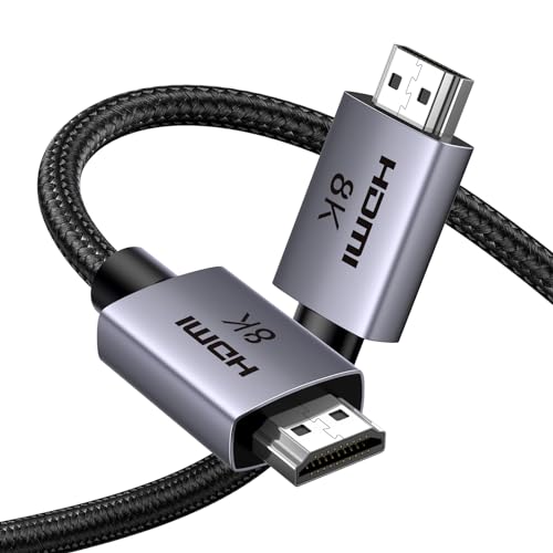 UGREEN 8K HDMI 2.1 Cable 48Gbps 6.6FT, Certified Ultra High Speed HDMI Cord | Aluminum, 4K@240Hz 120Hz 10K 8K@60Hz, HDCP 2.2&2.3, eARC HDR 10 Dolby Compatible with PS5/Blu-ray/Roku TV/Switch 2/Mac mini