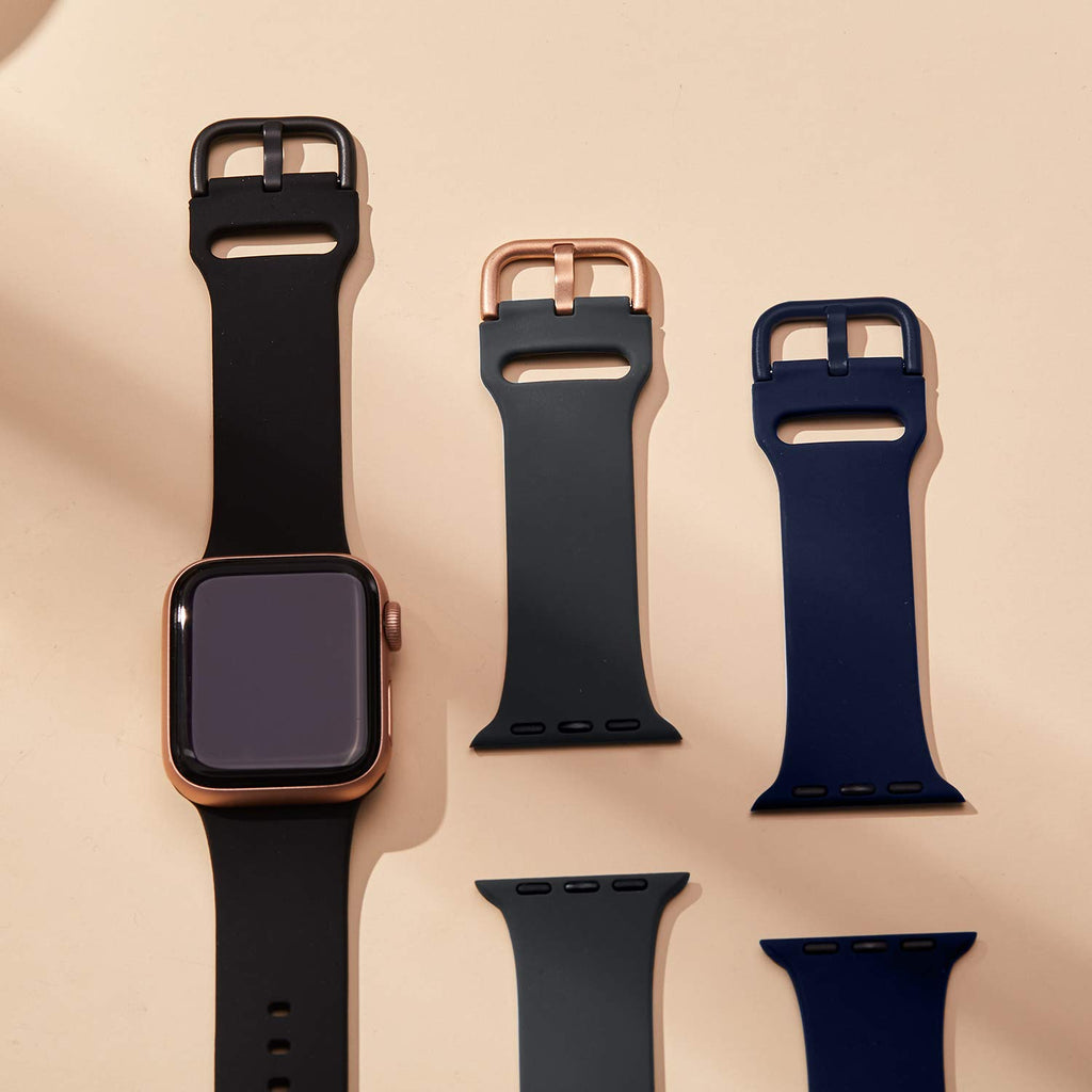 Sport Band Compatible with Apple Watch Bands Women Men | 49mm 46mm 45mm 44mm 42mm 41mm 40mm 38mm Soft Silicone Replacement Strap with Classic Clasp for iWatch Ultra 4/Series 12-1/SE