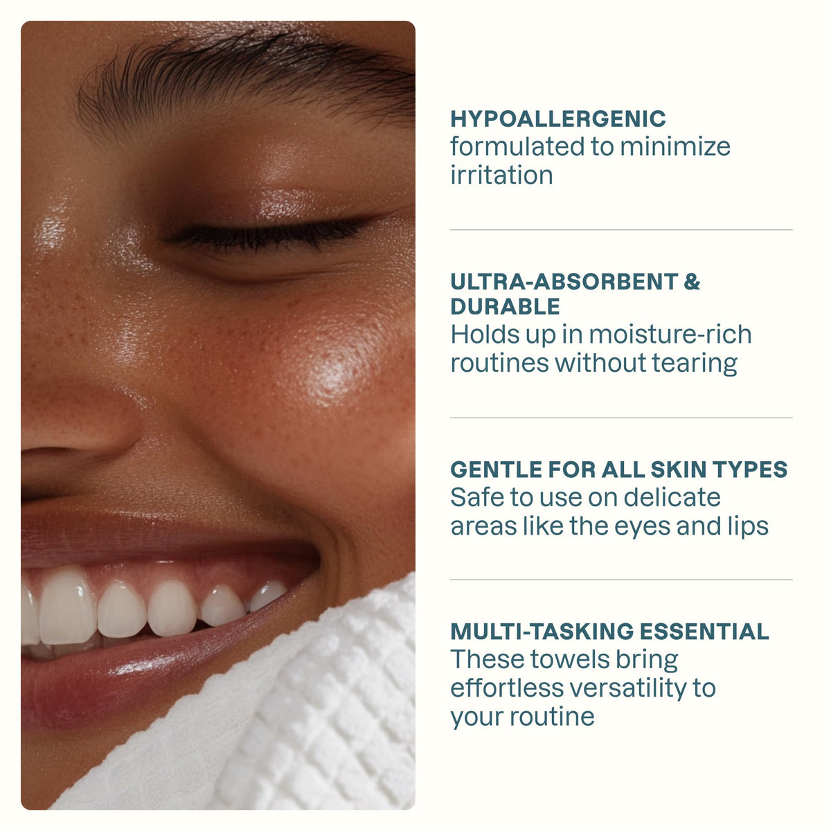 Cliganic Face Towels XL, Disposable Makeup Remover, Soft Dry Wipes, 50 ct | Ultra-Absorbent, Gentle Facial Cloths for All Skin Types, Hypoallergenic, Lint-Free Cleansing, Pamper Your Face, Feel Fresh