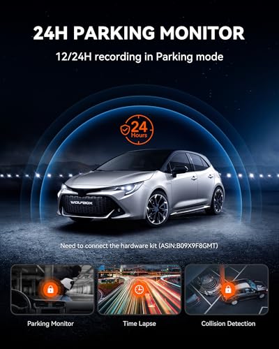 WOLFBOX G930 10'' 4K Rear View Mirror Camera with 64GB Card,5.8GHz WiFi | Dash Cam Front and Rear with WDR,Touch Screen Rearview Mirror Backup Camera,Night Vision,Parking Monitor,Reverse Assist,GPS