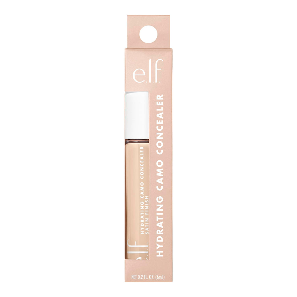 e.l.f. Hydrating Camo Concealer, Full Coverage, Light Ivory | Satin Finish, Under-Eye & Blemish Coverage, Hydrating Formula, Long-Lasting Wear, Non-Creasing, Vegan & Cruelty-Free
