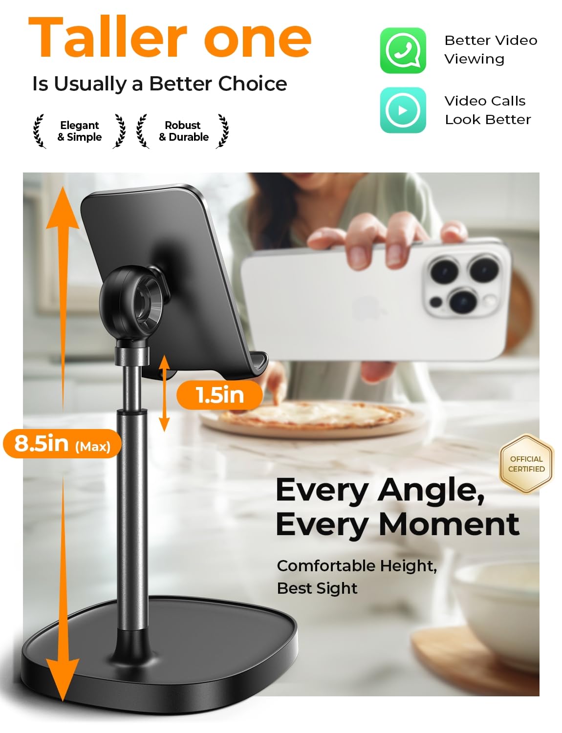 LISEN Cell Phone Stand Phone Holder for Desk, Office Decor Gadgets for Men | Office Gifts for Women, iPhone Stand, Gadgets for Men, Office Decor, Gaming Desk Accessories for Samsung Fold 8, Switch, iPad